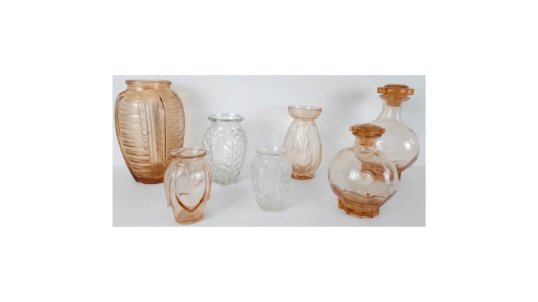 Vase vintage verre texturé – décoration florale rétro chic